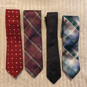 Elegant Men's Tie Set - Red, Purple, Black, and Blue